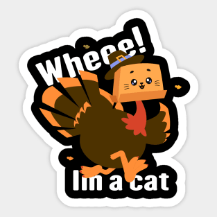 Thanksgiving Funny Turkey Cat Meow Thanksgiving Turkey Sticker